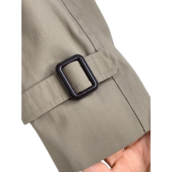 Vintage Botany 500 Trench Coat Men 46R Zip Out Lining Leather Hardware EUC 7000 - Picture 6 of 16